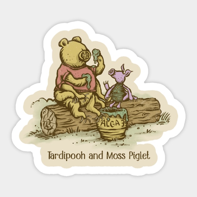 Water Bear and Moss Piglet Sticker by kg07_shirts